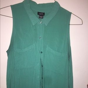 Rue 21 teal button up blouse
